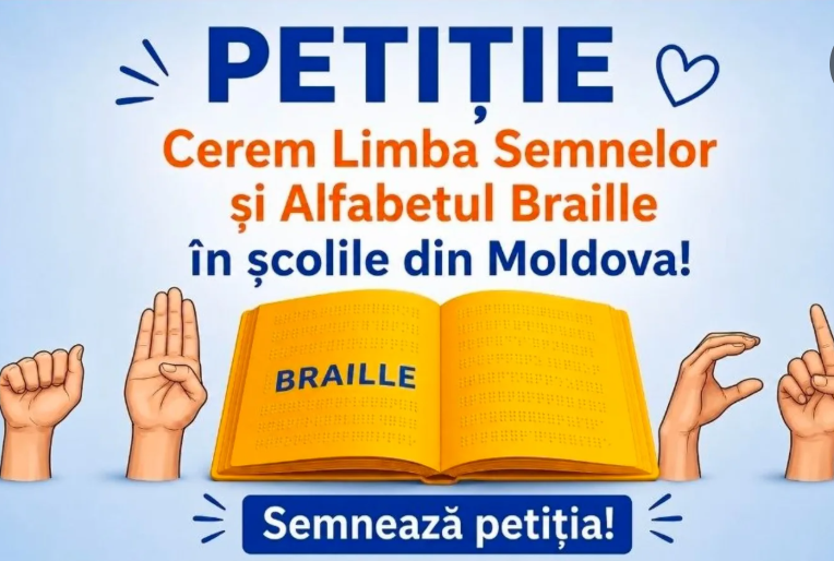 Acces la educație pentru toți copiii: Petiția care cere introducerea Limbii Semnelor și a Alfabetului Braille în școlile din Republica Moldova